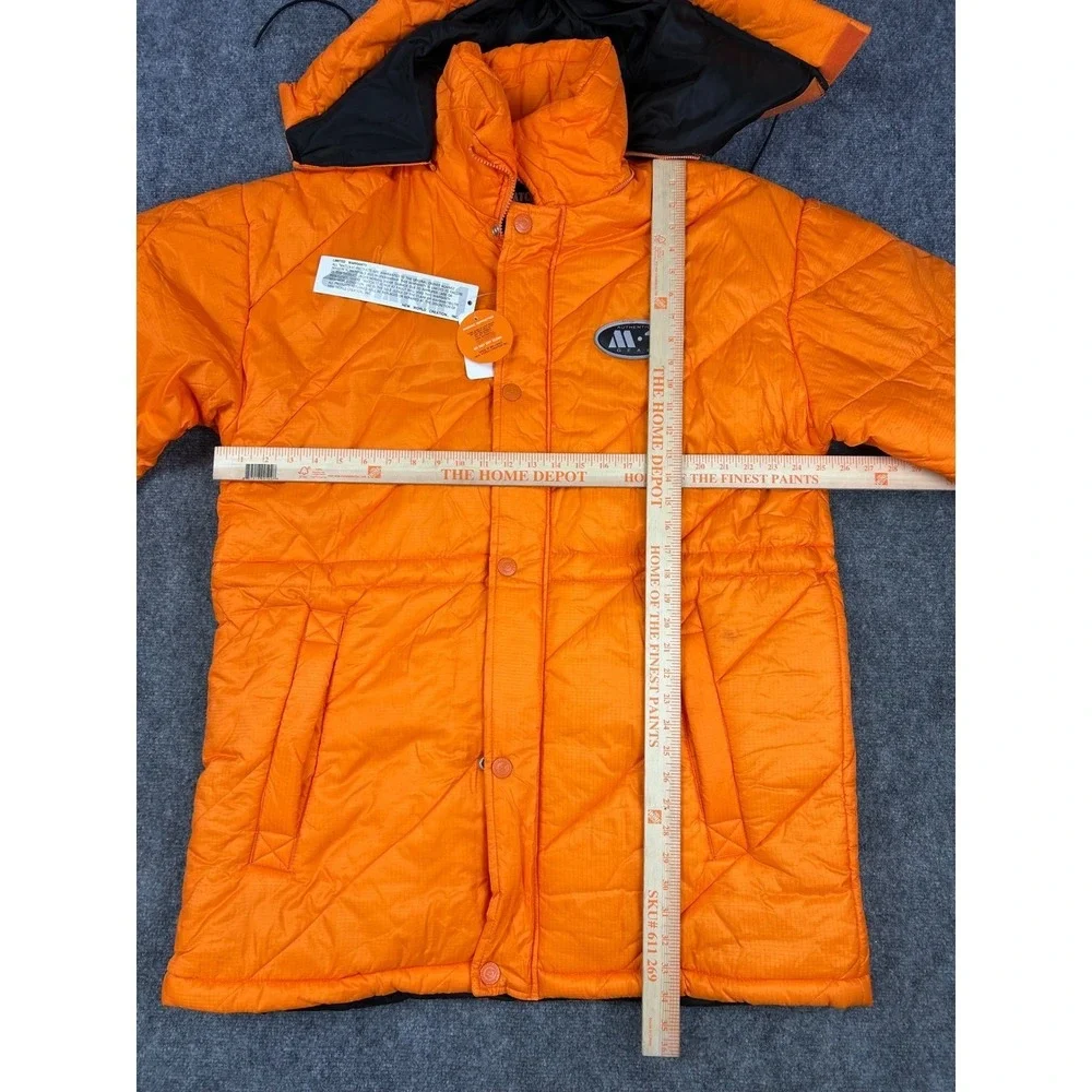 Vintage MATCH 1 Orange Quilted Puffer Parka Hooded Jacket Mens‎ Size L NEW